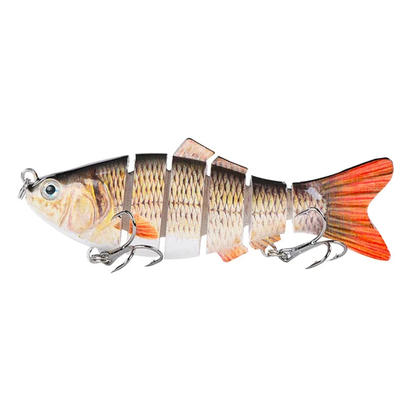 4 Inch 6 Segments Jointed Hard Artificial Fishing Lures Bionic Crankbait Sinking Wobblers Sea Plastic Fishing Accessories Trout