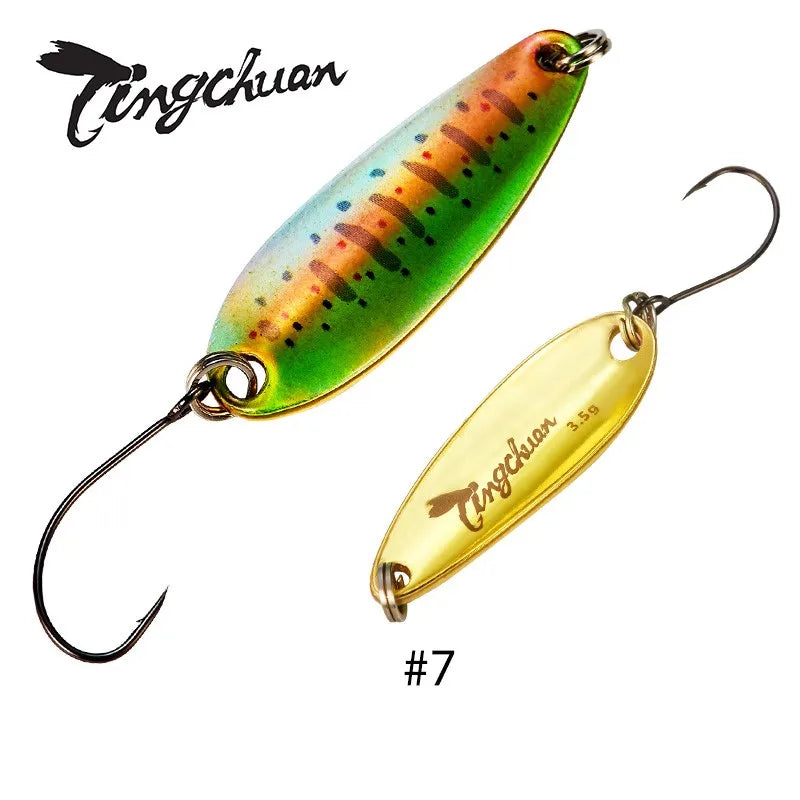 Fishing Metal Spoon Lure Bait For Trout Bass Spoons Small Hard Sequins Spinner Spoon 2g/2.5g/3.5g/4.5g With Mustad hook Fishing