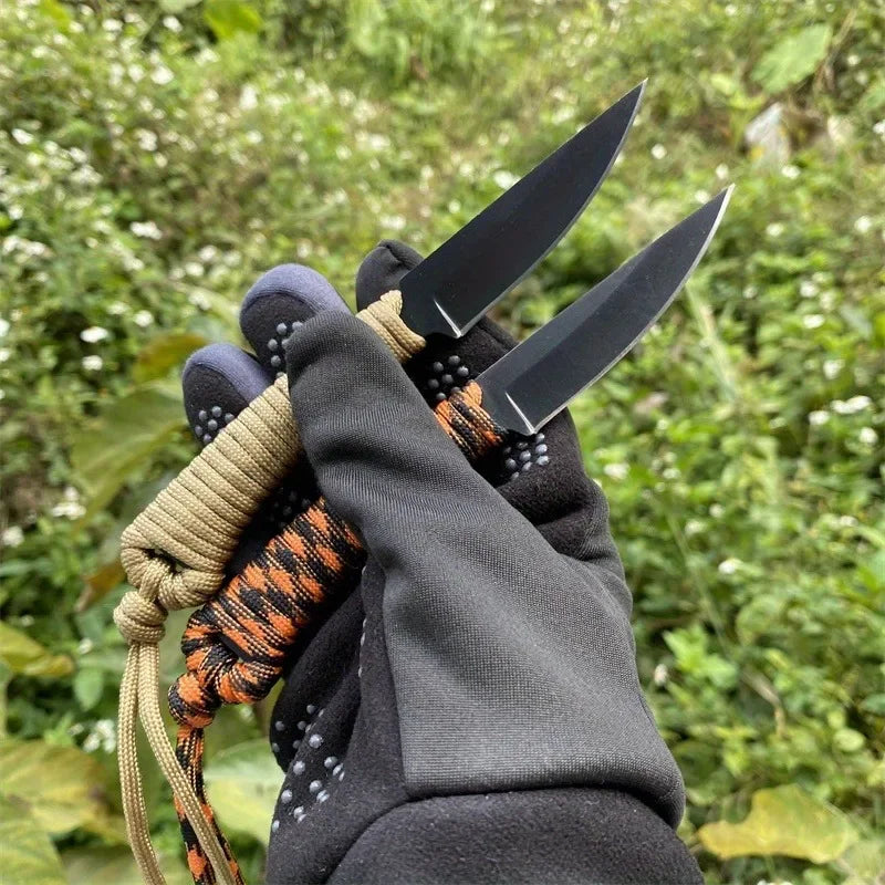 MKC Outdoor Fixed Straight Knives 440c Blade Nylon Rope Handle Outdoor Camping Adventure Fishing Sharp Tactical Hunting Knives