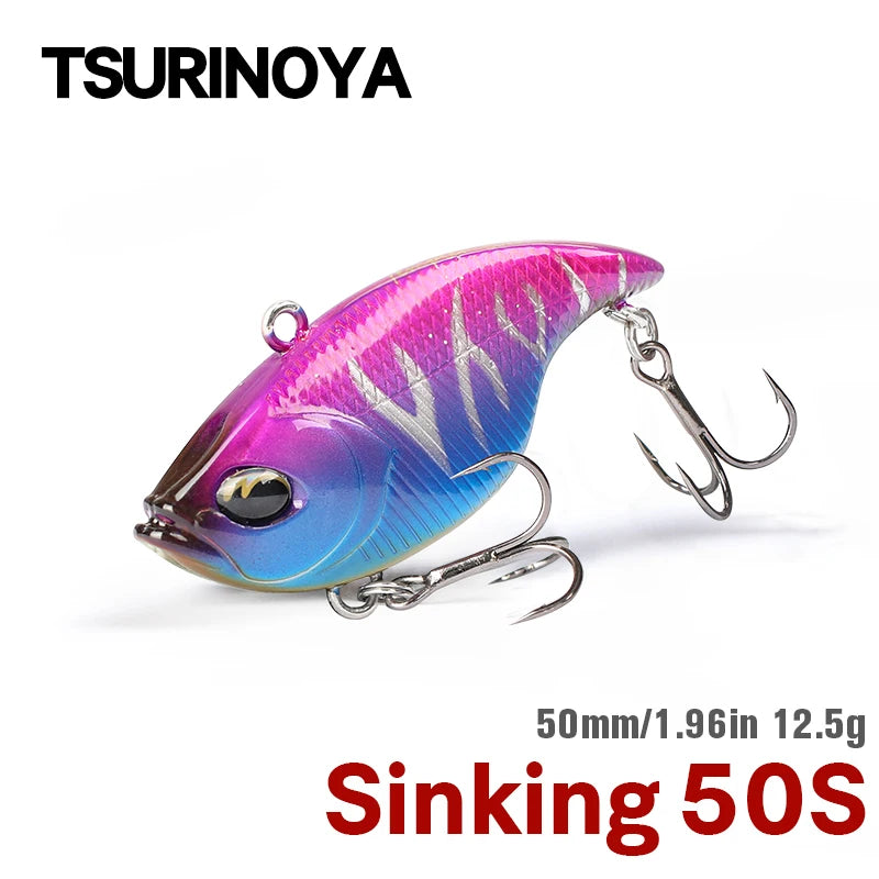 TSURINOYA 50mm 12.5g Vibration Noise Fishing Lure TEMPTER 50S Sinking Winter Fishing Lure Pike Bass Saltwater Hard Bait Wobbler