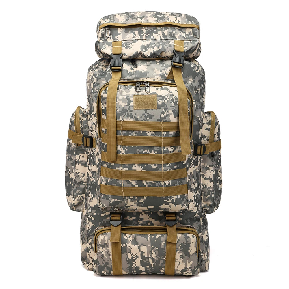 80L Waterproof Trekking Fishing Hunting Bag Backpack Outdoor Large Sport Tactical Backpack Hiking Camping Bag Rucksack