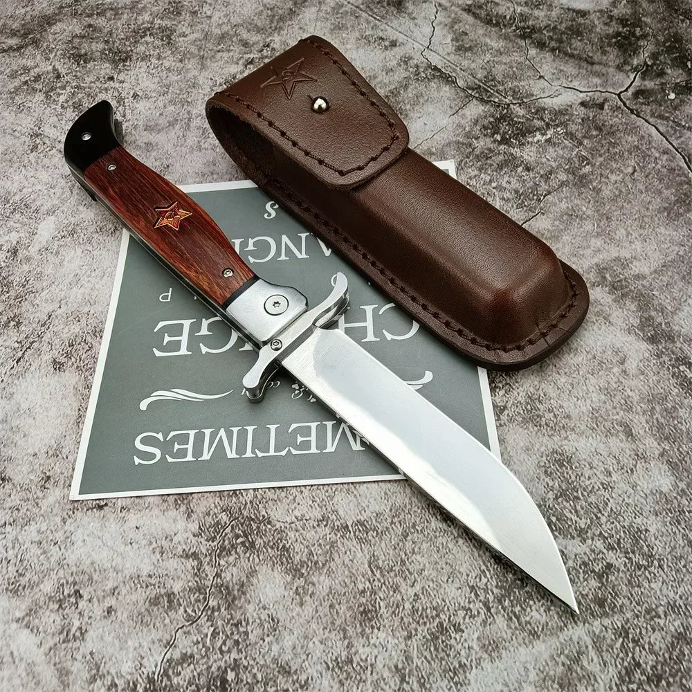 Russian Finka NKVD KGB Folding Knife 440C Blade Rosewood Handle Outdoor Hunting Camping Military Knives Tactical Pocket EDC Tool