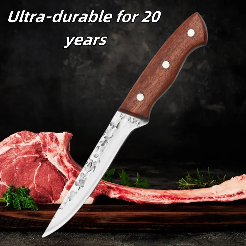 Boning Knife Handmade Forged High-carbon Clad Steel Kitchen Knives Cleaver Filleting Slicing Broad Butcher Knife Faca