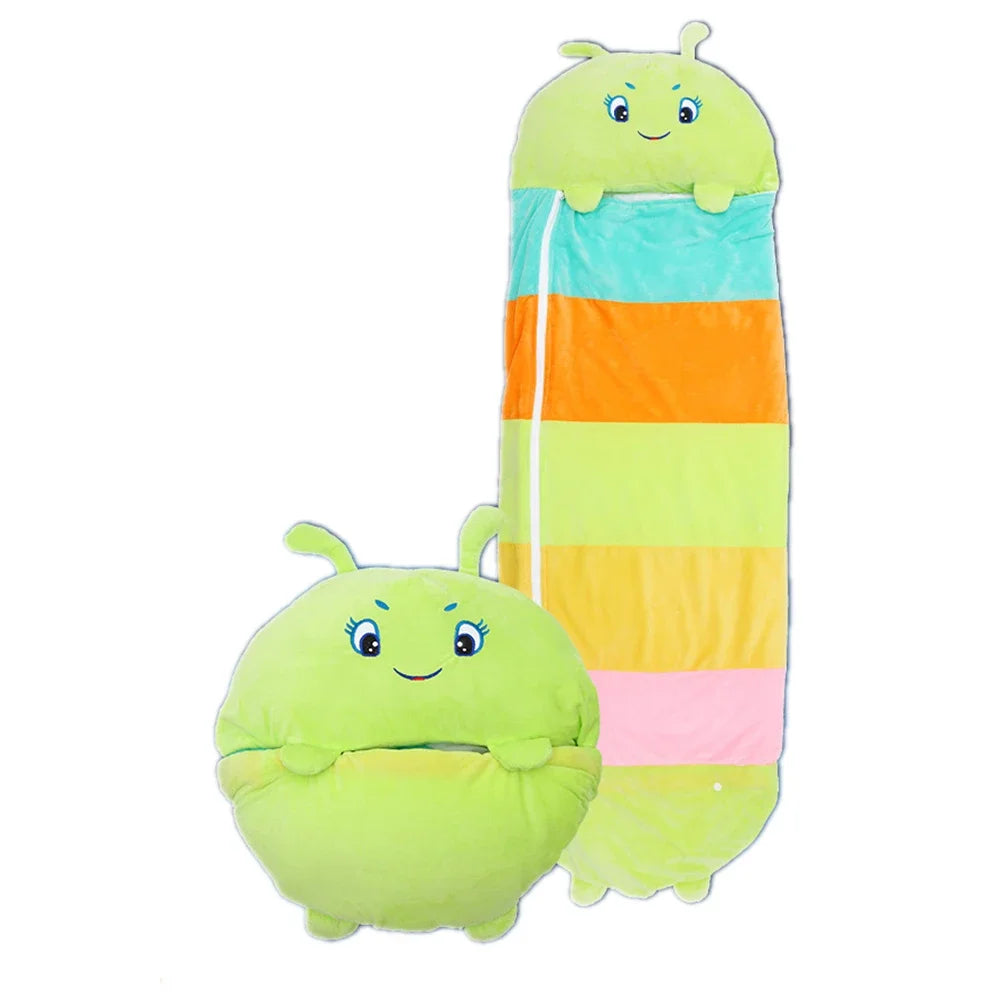 Children's Cartoon Sleeping Bag with Pillow for Birthday Gift Kids Comfy Plush Warm Sleepy Sack Animal Boys Girls Soft Sleepsack