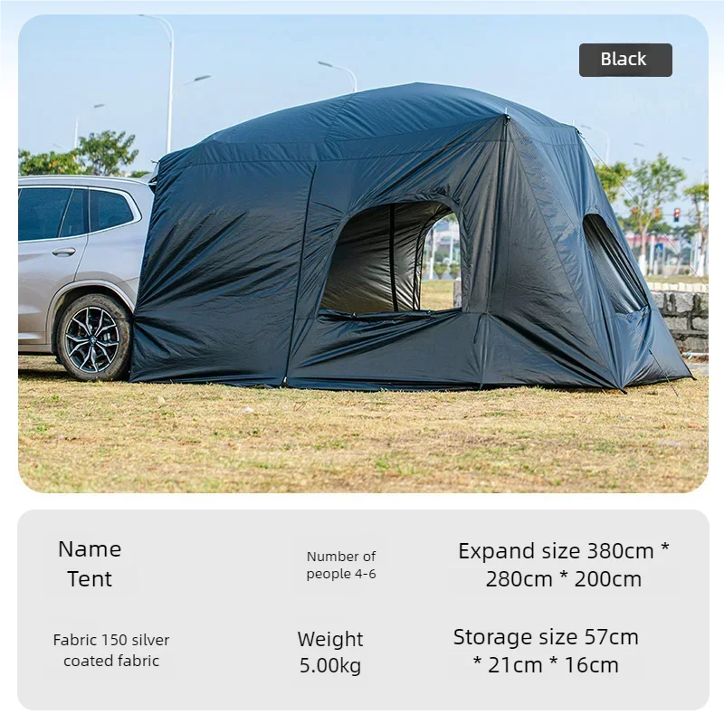 Camping Car Rear Tent Outdoor Car Trunk Tent with Canopy Car Trunk Extension Tent Sunshine-Proof Camping Equipment