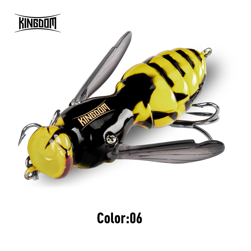 Kingdom Wasp Crawl Bait 4.2g 6.6g Insect Bionic Floating Fishing Lure Swimbaits Hard  Artificial Baits Bass Carp Pike Fishing