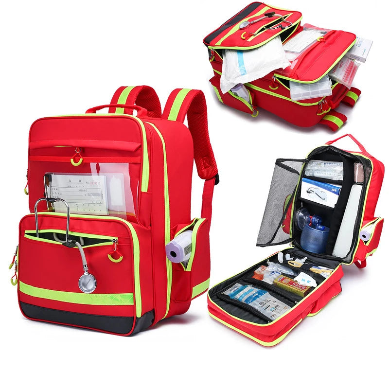 First Aid Kit Empty Emergency Backpack First Responder Trauma Bag Medical Supplies Case for Disaster Relief Field Trips Camping