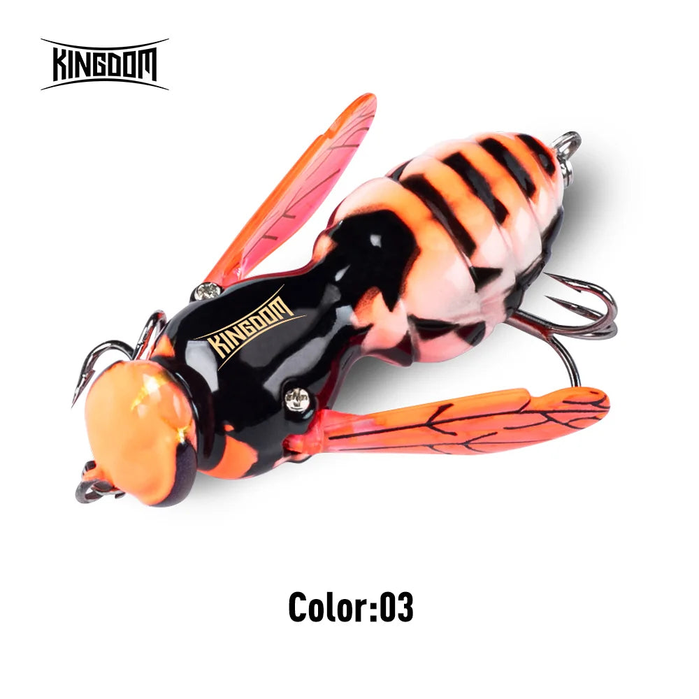 Kingdom Wasp Crawl Bait 4.2g 6.6g Insect Bionic Floating Fishing Lure Swimbaits Hard  Artificial Baits Bass Carp Pike Fishing
