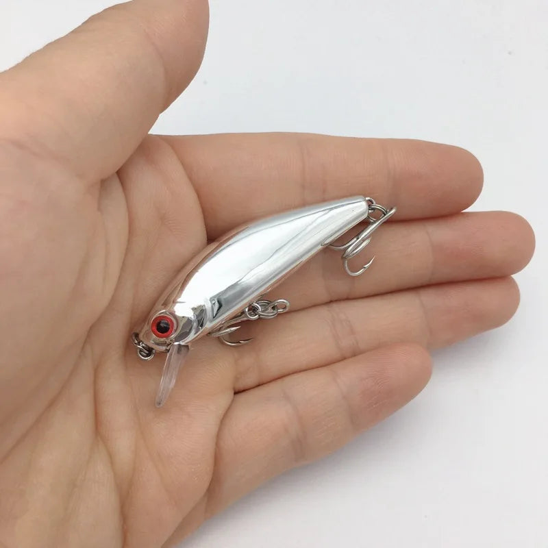 Ufishing 5.6cm/6.6g Shore Cast Sinking Fishing Minnow Lure Electroplated Mini Wobbler Bait