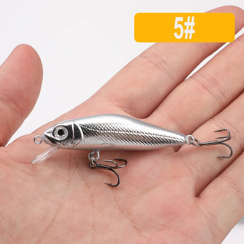 1PCS 5.5CM/4.5G Floating Minnow Fishing Lure Artificial 3D Fisheye Plastic Jig Hard Bait Swimbait Perch Trout Wobblers Crankbait