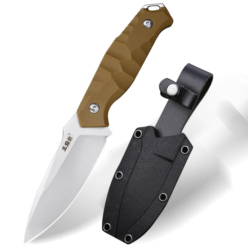 Sanrenmu S718 Fixed Blade Knife 12c27 Blade Outdoor Camping Survival Tactical Hunting with K Sheath Edc Utility Tool knives