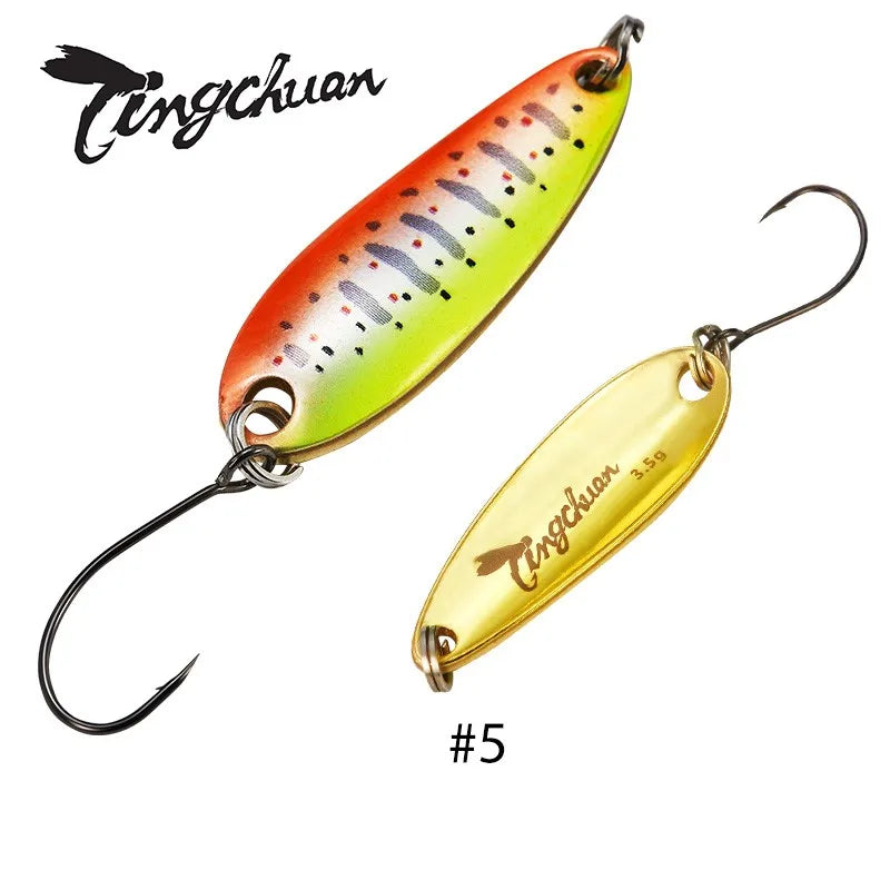 Fishing Metal Spoon Lure Bait For Trout Bass Spoons Small Hard Sequins Spinner Spoon 2g/2.5g/3.5g/4.5g With Mustad hook Fishing