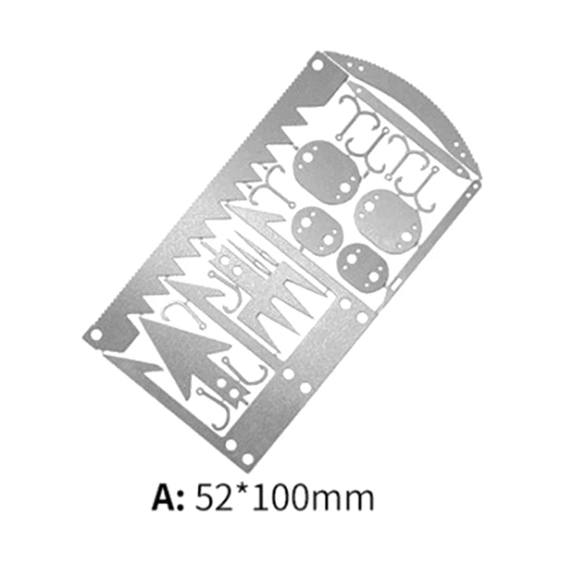 Survival Tool Card 22 In 1 Survival Card-Multi Purpose Pocket Tool Stainless Steel Survival Camping Hiking Fishing Hunting Tools