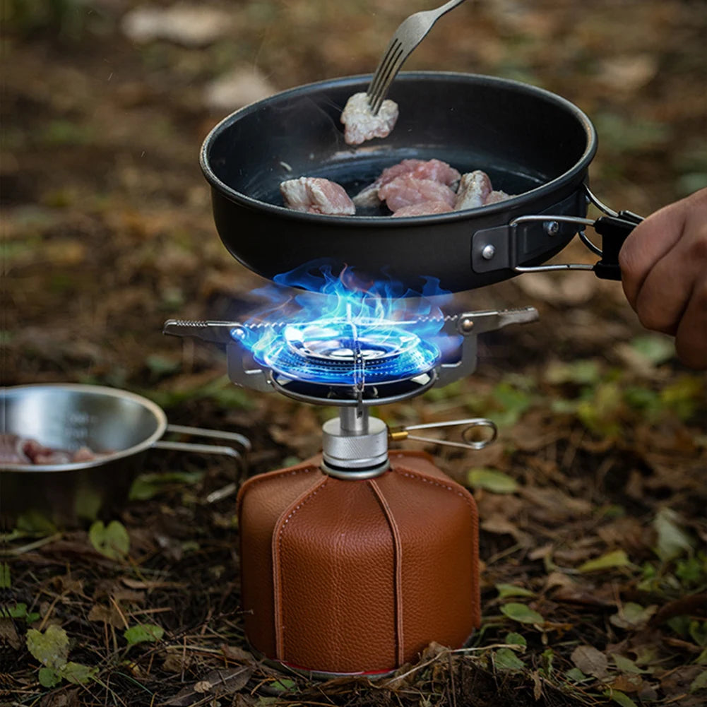 Outdoor Camping Gas Stove Portable Cooking Stove with Storage Bag Lightweight Stove Head for Hiking Climbing Fishing