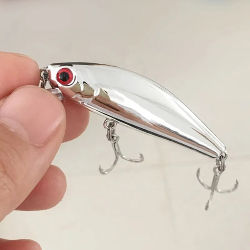 Ufishing 5.6cm/6.6g Shore Cast Sinking Fishing Minnow Lure Electroplated Mini Wobbler Bait