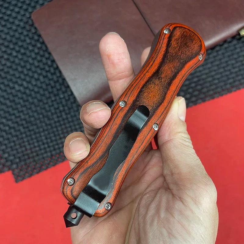 BM Knives 3300 Quick OTF A016 TechKnife 440C Steel wooD Handle EDc  camping survival Pocket knives