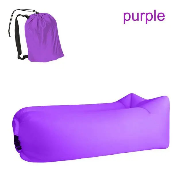 Lazy Person Ultra Light Sleeping Bag Air Cushion Bed Inflatable Sofa Garden Sleeping Bag Bed Oxford Cloth Camping Home Seaside