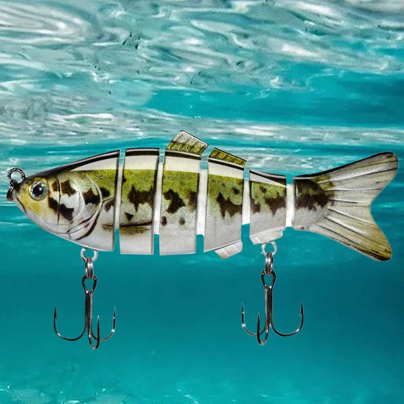 4 Inch 6 Segments Jointed Hard Artificial Fishing Lures Bionic Crankbait Sinking Wobblers Sea Plastic Fishing Accessories Trout