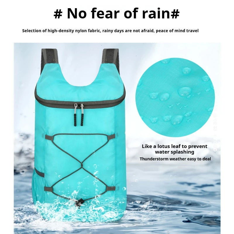 Portable Outdoor Sports Backpack, Ultra Light Large Capacity Folding Backpack, Perfect for Hiking, Biking, Traveling, Commuting