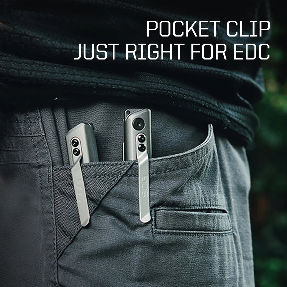 SOG BATON Q2 4-in-1 EDC Pen Multitool with LED Flashlight, Knife & Screwdriver, Compact Survival Gear for Camping, Emergency