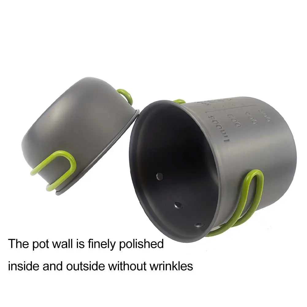 Portable Camping Cookware Set Outdoor Pot Mini Gas Stove Sets Nature Hike Picnic Cooking Set With Foldable Spoon Fork Knife