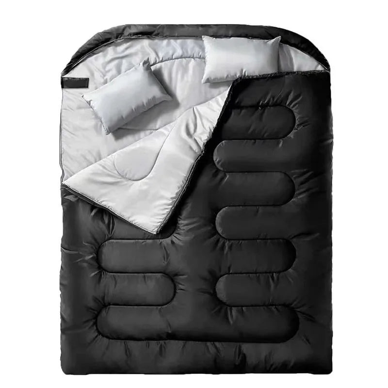 Adult double sleeping bag,XL large double sleeping bag, four-season camping hiking backpack, two-person sleeping bag, suitable f