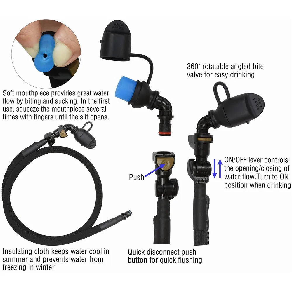 TPU Detachable Drinking Tube Water Bag Large Capacity Outdoor Drinking Bag Mountaineering Running Reservoir Bag 2L/2.5L/3L