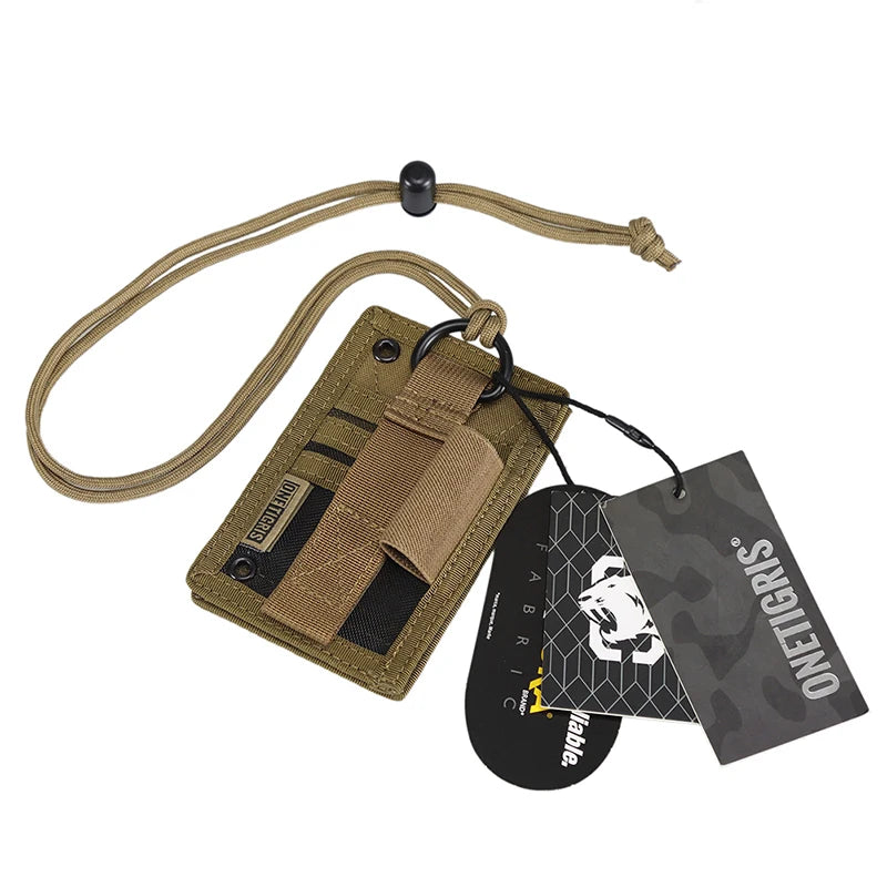 ONETIGRIS Outdoor Hunting MOLLE ID Holder Tactical Pouch File Folder Organizer Bag Military Two in One with Chest Hanging