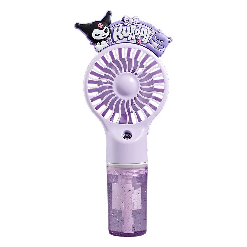 New Summer Solid Color Spray New Small Fan Hot Cartoon Cute Handheld Usb Charging Cool Outdoor Hydration Electric Fan