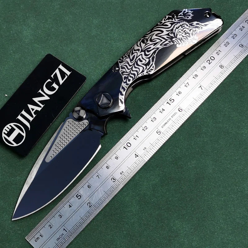 new folding knife Böhler M390 high quality steel outdoor camping pocket Titanium Mirror/DLC craft Collectibles Fruit knives