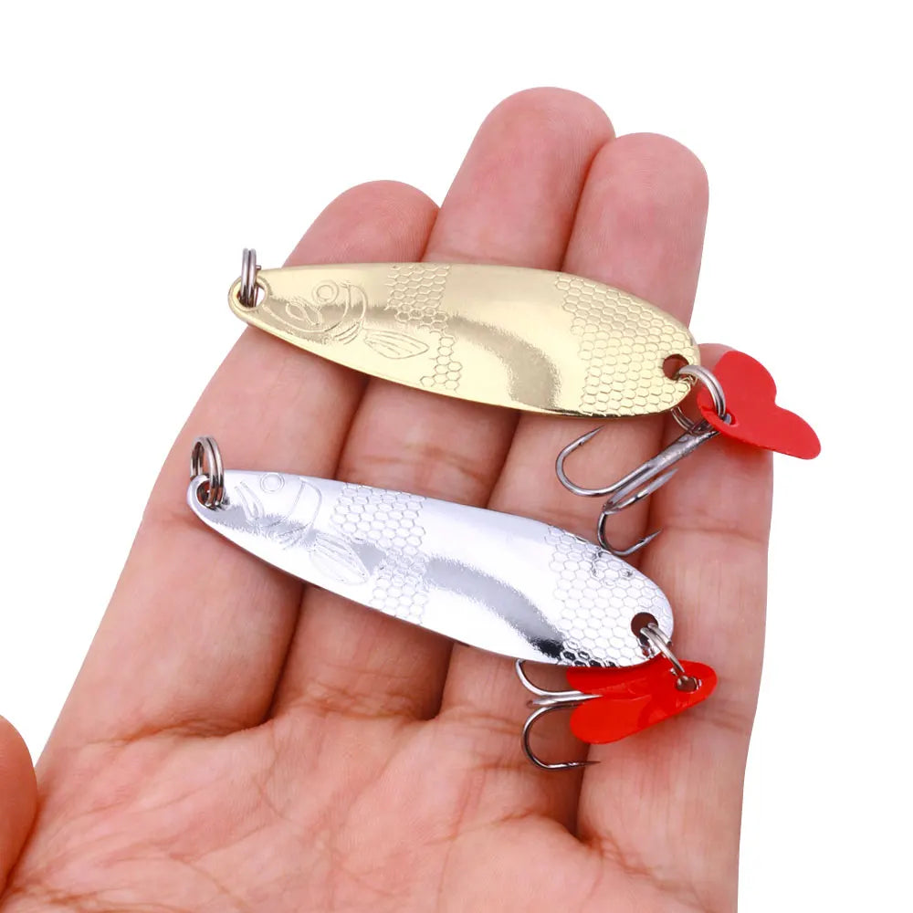 Fake Fish Spoon Lure sea fishing spoon Bait Metal Jig Fishing Lure Wobblers Pike Bait For Trout Pike Perch Salmon