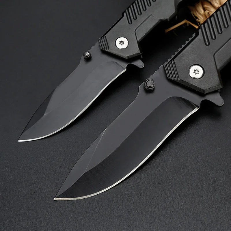 Folding knife, portable fruit knife, portable camping outdoor survival knife, sharp high hardness knife, self-defense EDC tool