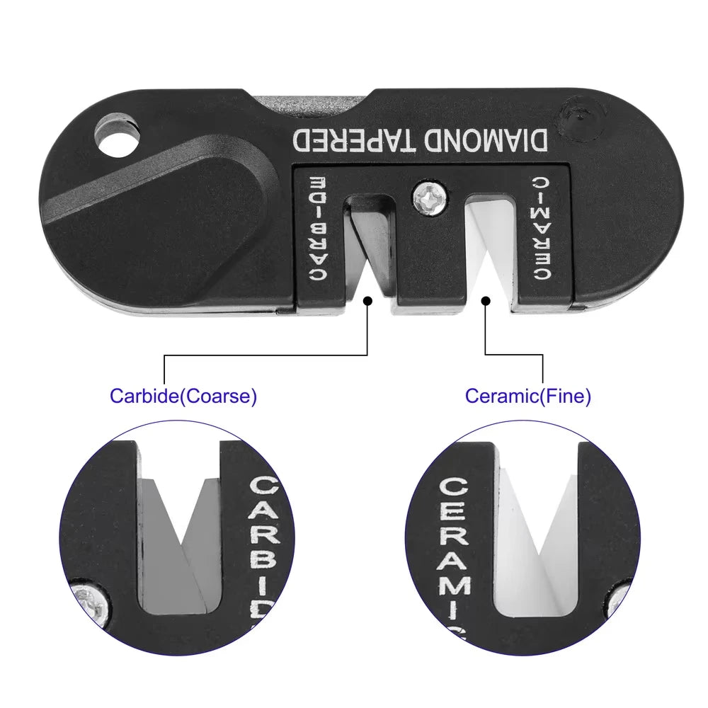 4-in-1 portable knife sharpener, multi-functional outdoor portable tungsten steel knife sharpener, knife sharpener stick