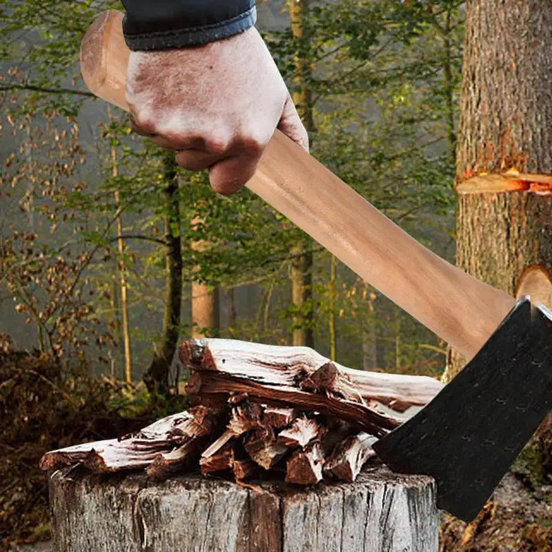Axe Replacement Handles 38/43cm Wooden Hickory Handle Long Curved Solid Durable Axe Handle For Home Farm Garden Axe Accessory
