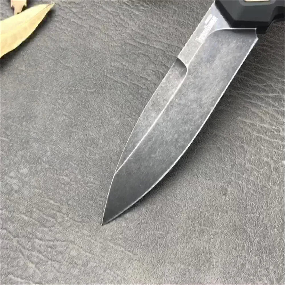 High Quality KS 7950 Pocket Knife 8Cr13Mov Stone Wash Blade Aluminum Handle Outdoor Tactical EDC Knives, Suitable for Camping