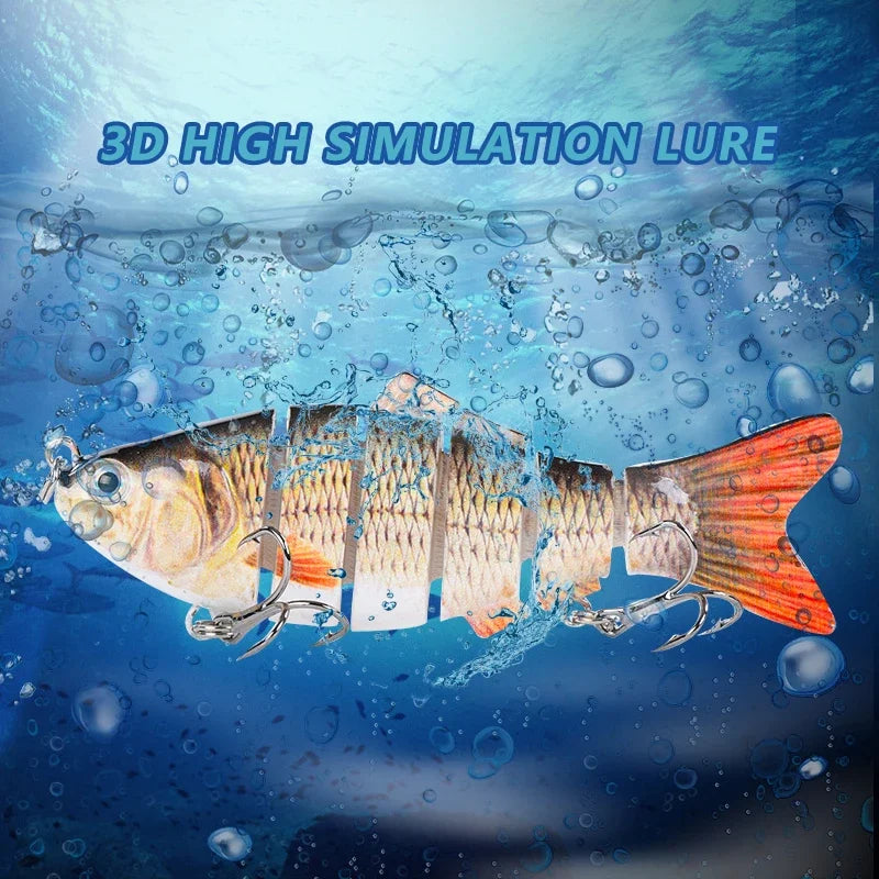 4 Inch 6 Segments Jointed Hard Artificial Fishing Lures Bionic Crankbait Sinking Wobblers Sea Plastic Fishing Accessories Trout