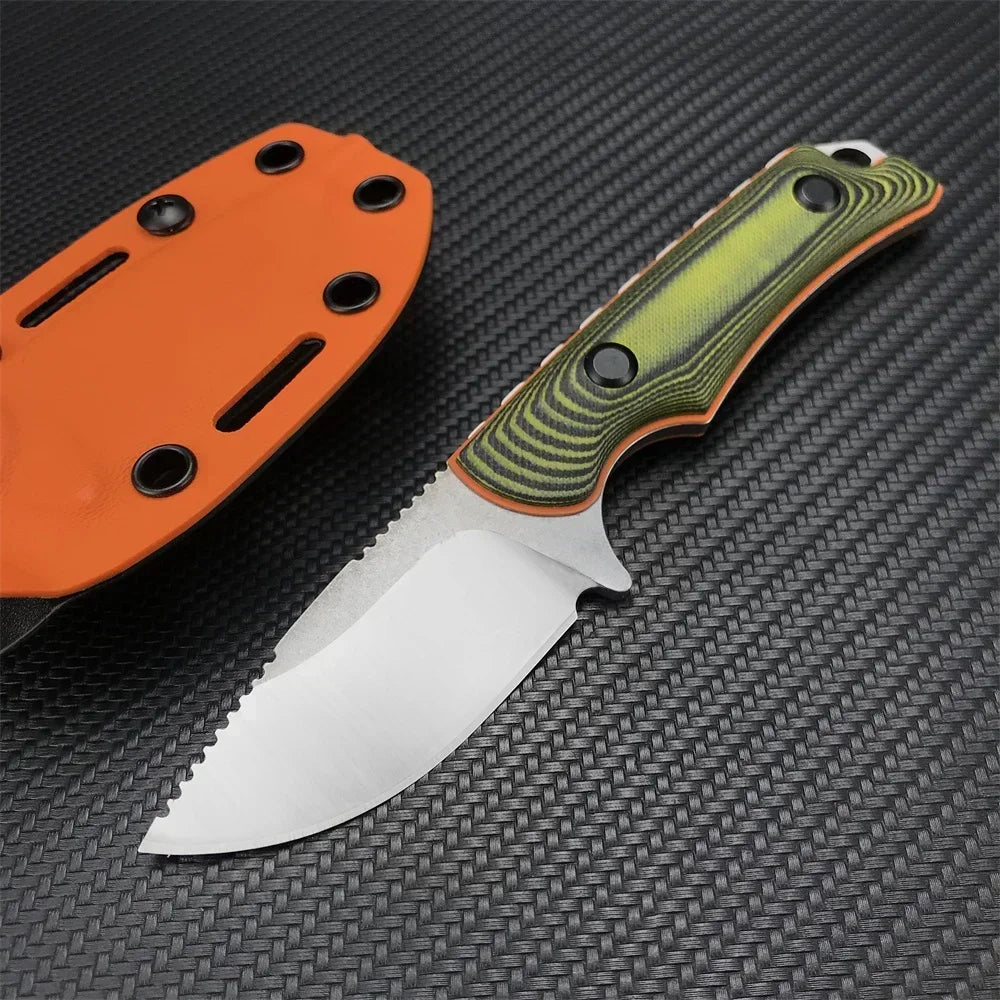 Outdoor Camping Straight Knife BM 15017 EDC Tool with Sheath 8Cr13Mov Blade G10 Handle Bush Hunting Knives