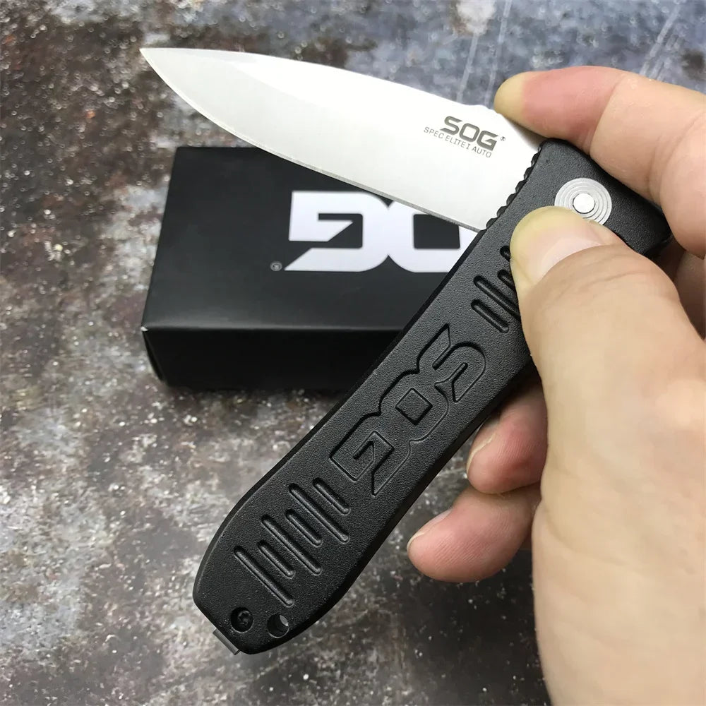 Spec Elite Satin Plain AUS-8 Pocket Folding Knife Outdoor Tactical Hunting Knife Camping Hiking EDC Pocket Knife Men's gift