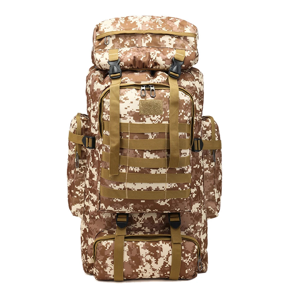 80L Waterproof Trekking Fishing Hunting Bag Backpack Outdoor Large Sport Tactical Backpack Hiking Camping Bag Rucksack