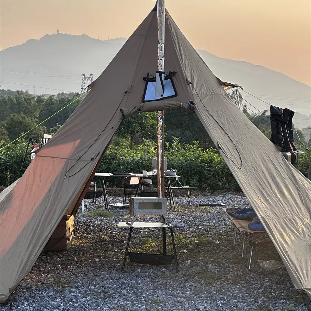 Ultralight Mini Titanium Tent Stove Outdoor Folding Tent Heater Portable Wood Burner Brazier Camping Wood Burning Furnace