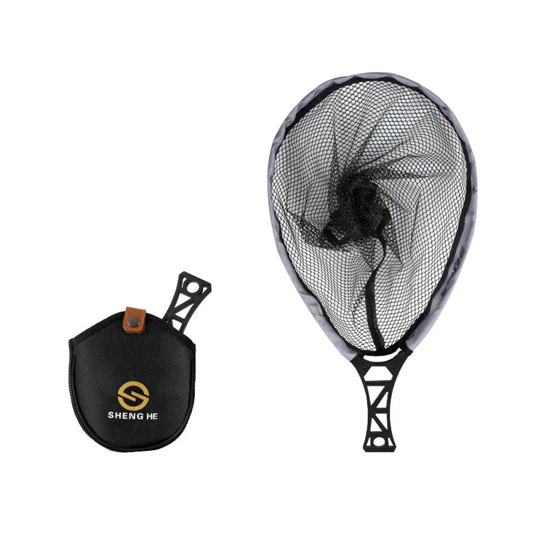 Collapsible Fishing Net Portable Mini Handle Fly Fishing Catch Net Outdoor Fly Fishing Stream Net Fishing Tools Accessories