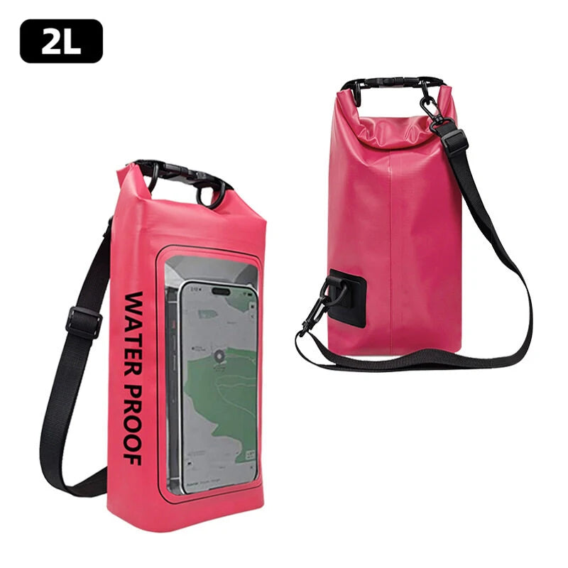 2L 5L Dry Bag Swimming Pack Touch Screen Outdoor Waterproof Kayak Storage Bag Trekking Drifting Rafting Surfing Boating Backpack