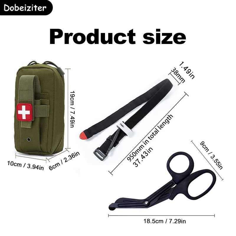 10 Pieces Outdoor Survival Tactical Camping First Aid Equipment Field Emergency Suit Battlefield Should Backpack