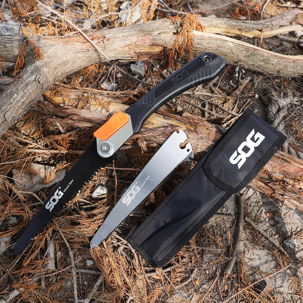 SOG Multifunctional Folding Saw – Portable EDC Tool for Household, Hunting, Outdoor Camping Equipment, Survival & Woodworking