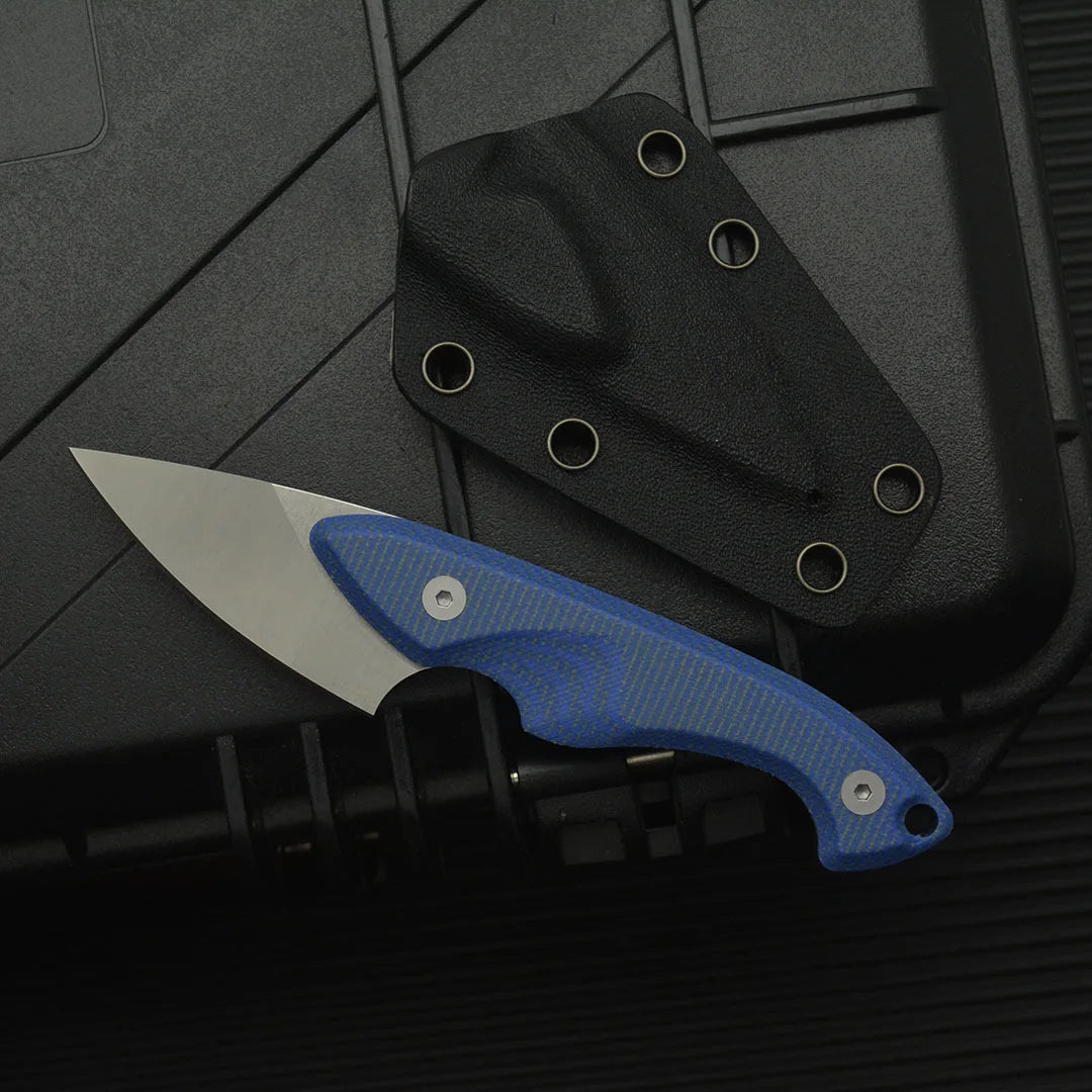 Trskt 440C Tactical Knife ,Necker Pocket Knife,Csgo Camping Rescue Survival Knives EDC Tool Flax Handle With Kydex,Dropshipping