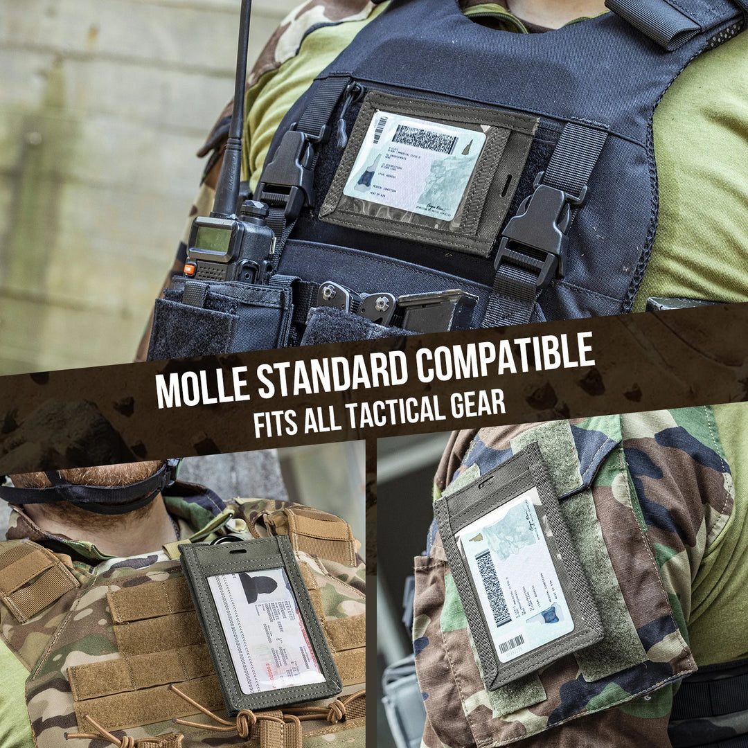 ONETIGRIS Outdoor Hunting MOLLE ID Holder Tactical Pouch File Folder Organizer Bag Military Two in One with Chest Hanging