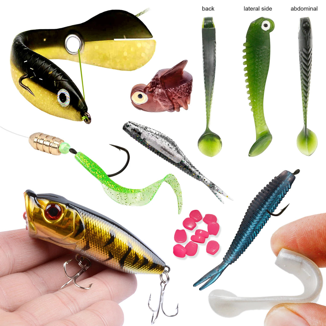 310pcs Fishing Soft Lures Set Fishing Weights Hooks Hard Baits Beads Swivels Spoon Spinnerbaits Accessories Fishing Tackle Box