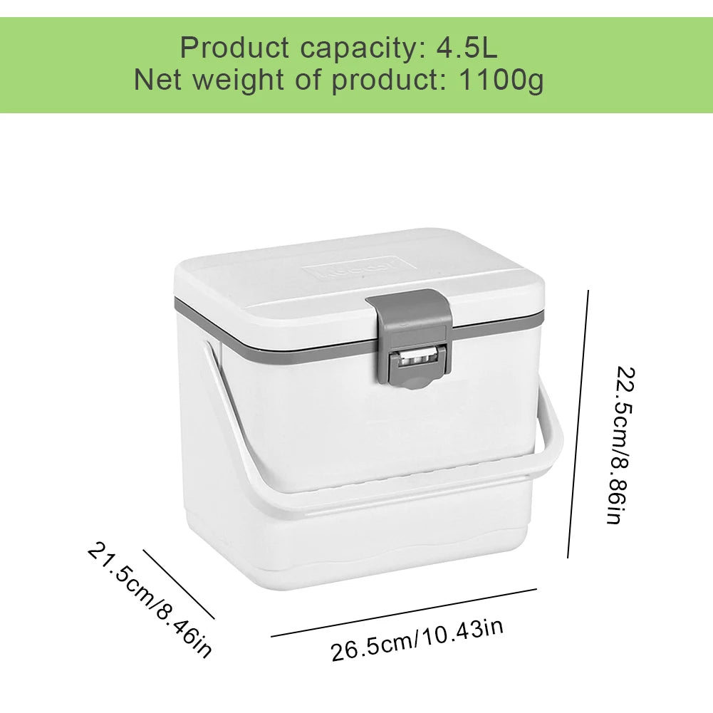 4.5L Portable Outdoor Incubator Large Capacity Food Storage Box Cooler Ice Bottle Cooler Mini Fridge Camping Refrigerator