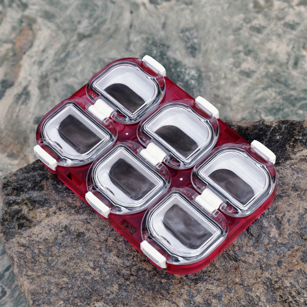 Fishing Accessories Box Magnetic Waterproof 6 Grid Fishing Hook Storage Holder Fishhook Organizer Case Container