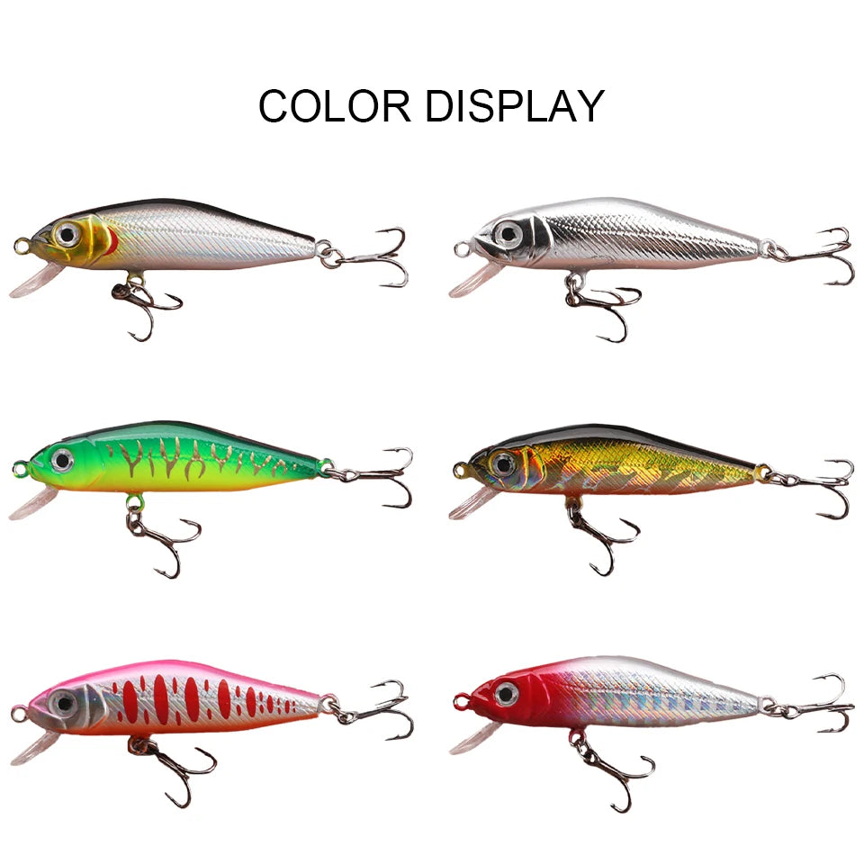 1PCS 5.5CM/4.5G Floating Minnow Fishing Lure Artificial 3D Fisheye Plastic Jig Hard Bait Swimbait Perch Trout Wobblers Crankbait